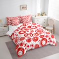 thumbnail image 3 of Manfei Modern Geometric Aesthetic 7-Piece Twin Bedding Sets,Graffiti Spiral Circle Bedding Comforter Set,Red White Sheet Sets For Children,Microfiber Bedroom Decor Reversible, 3 of 8