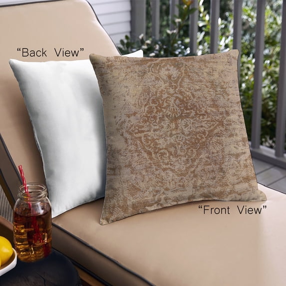 Ahgly Company Outdoor Square Mid-Century Modern Throw Pillow, 18 inch by 18 inch