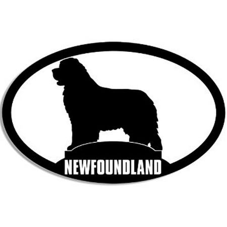 Oval NEWFOUNDLAND Silhouette Sticker Decal (dog breed decal) Size: 3 x 5 inch