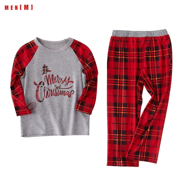 Inteprter Pijama de Navidad para padres e hijos, traje de manga larga con estampado de pantalones superiores, ropa de dormir para hombres Kits de decoración para fiestas Hombre METRO Inteprter HA001372-02