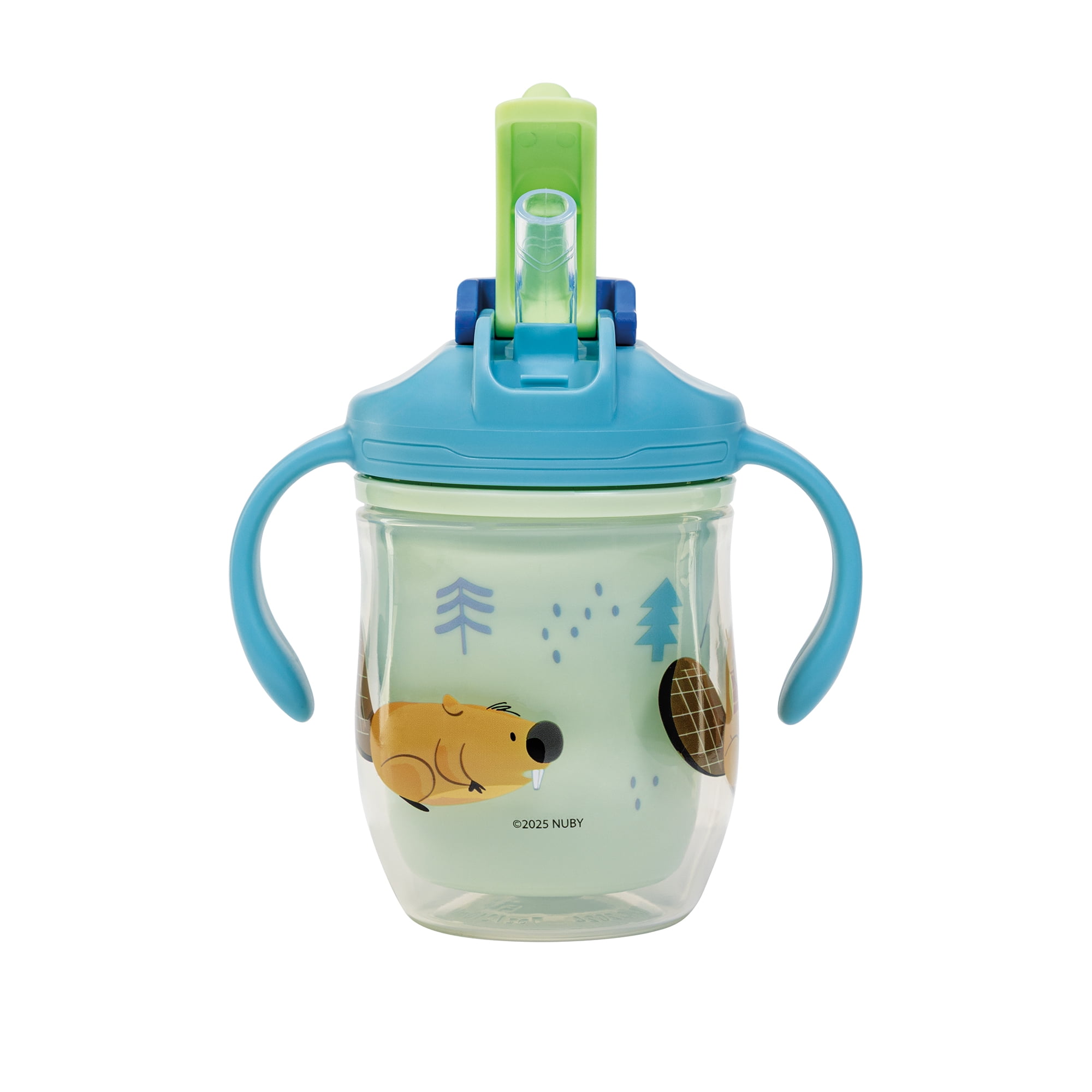 Nûby™ 2-en-1 Gobelet en Plastique Isolé pour Tout-Petit avec Bec & Paille Pondérée 360˚