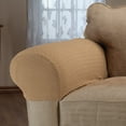 thumbnail image 3 of Collections Etc Armrest Covers for Recliners, Sofas, and Chairs with Stretch, Textured Pattern - Set of 2 (SAND), 3 of 4