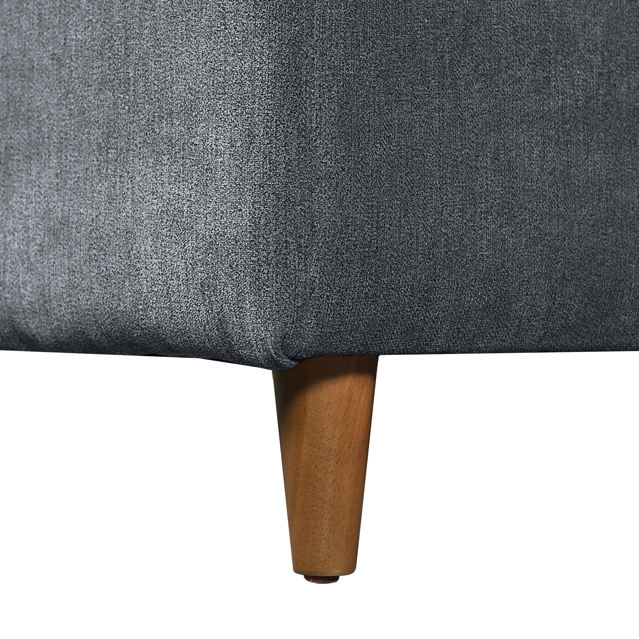 Christopher Knight Home 109" L-Shape Convertible Sectional Sofa, 4 Seater Couch with Wood Legs, Gray