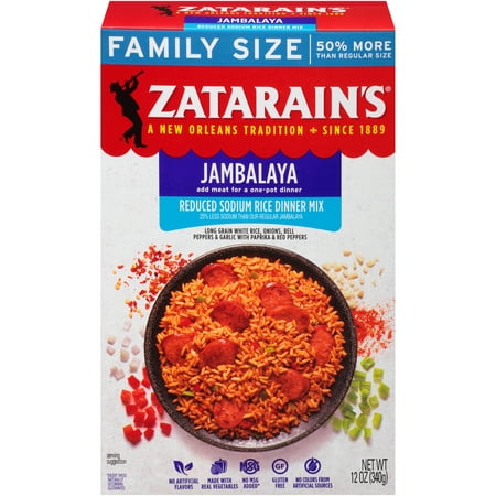 (3 Pack) Zatarain's Reduced Sodium Jambalaya Rice Dinner Mix, 12