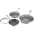 thumbnail image 1 of Cuisinart FusionPlus™ 6‑Piece Stainless Steel Non‑Stick Fry Pan Set, 8", 10", 12" Skillets with Lids, PFAS‑Free, Induction Ready Cookware (FPS‑6SSCRC), 1 of 10
