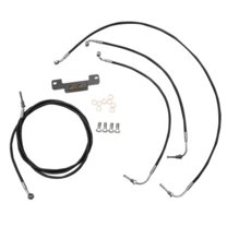 LA Choppers LA-8055KT-16B Standard Handlebar Cable/Brake & Clutch Line/Wire Kit - Black Vinyl/Stainless Braided