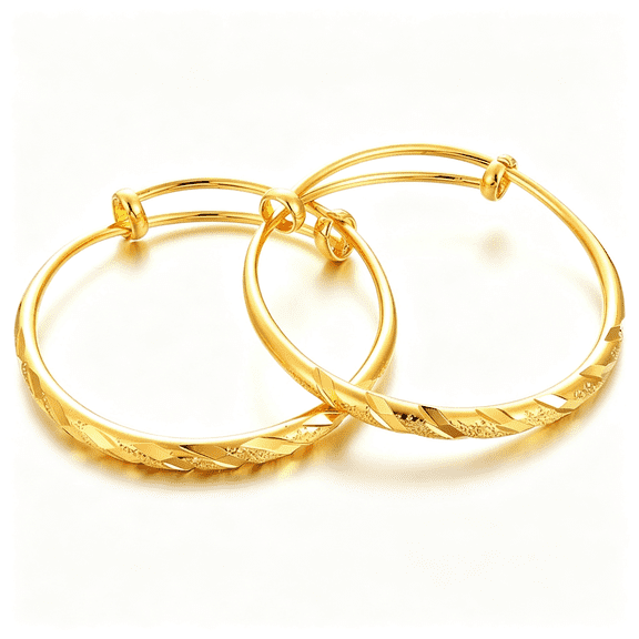 DESIGNICE 2Pcslot 18K Gold Plated Stars Kids Lucky Bangles &Bracelets Birthday Christmas Gifts for Baby Boys and Girls Gifts Baby Bracelet