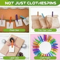 thumbnail image 4 of 60 Pcs Colored Clothes Pins Wooden, Colored Clothespins for Crafts 2.9 Inch, Clothing Pins for Hanging, Pictures, Classroom, Laundry, Decorations, Colorful Clothespins Heavy Duty, 10 Colors, 4 of 9