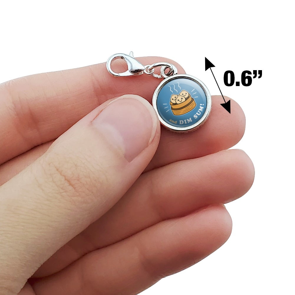 GRAPHICS /& MORE and Dim Sum Then Some Funny Humor Antiqued Bracelet Pendant Zipper Pull Charm with Lobster Clasp