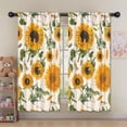 thumbnail image 5 of Blackout Kids Curtains,White Sunflower Seed Leaf Pattern Childrens Insulated Curtains Set Of 2,Bedroom Essentials,Toddler Room Decor 52"x63", 5 of 5