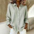 thumbnail image 2 of Sillenn Women's Plaid Button Down Collared Shirt Long Sleeve Gingham Checkered Blouse Dressy Casual Work Office Tunic Shirts Lightweight Loose Fit Boyfriend Tops Fall Going Out Outfits Light Green L, 2 of 4