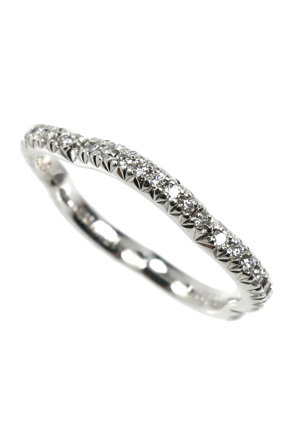 Pre-Owned CHANEL 18KWG White Gold Camellia Diamond Ring J3211, Size 48, 2.0g, Women's