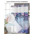 thumbnail image 4 of No Hook Cloth Fabric Shower Curtain with Snap in Liner, Purple Flowers Waterproof Shower Curtains Set with See Through Top Window, Vintage Blue Mottled Walls Pastoral Bath Curtains Shower 66"x72", 4 of 6