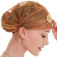 thumbnail image 1 of Coofit Turban Bandeau Brodé Fleur Élégant Doux Tuque Bandeau Couvre-Chef Enveloppe, 1 of 10