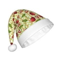 thumbnail image 2 of Fuzoiu Cherries and Ladybirds Print Santa Hat Christmas Hat for Adults,Santa Hats with Pompom, Unisex Xmas Holiday Hat for Christmas New Year Festive Party Supplies, 2 of 6