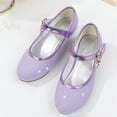 thumbnail image 6 of Avrnliq Girls Purple Glitter Mary Jane Low Heel Princess Shoes Sparkle Dress Shoes with Moon Star Charm for Wedding Party Birthday Cosplay,Size 27, 6 of 7