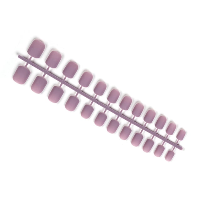 24 piezas de uñas postizas Qarigey de ataúd esmerilado estilo francés morado 19