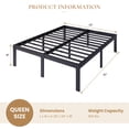 thumbnail image 7 of Merrland Queen Size Metal Bed Frame, 18" Platform Bed with Large Under-Bed Storage Space, Noise-Free, Easy Assembly, Black, 7 of 7