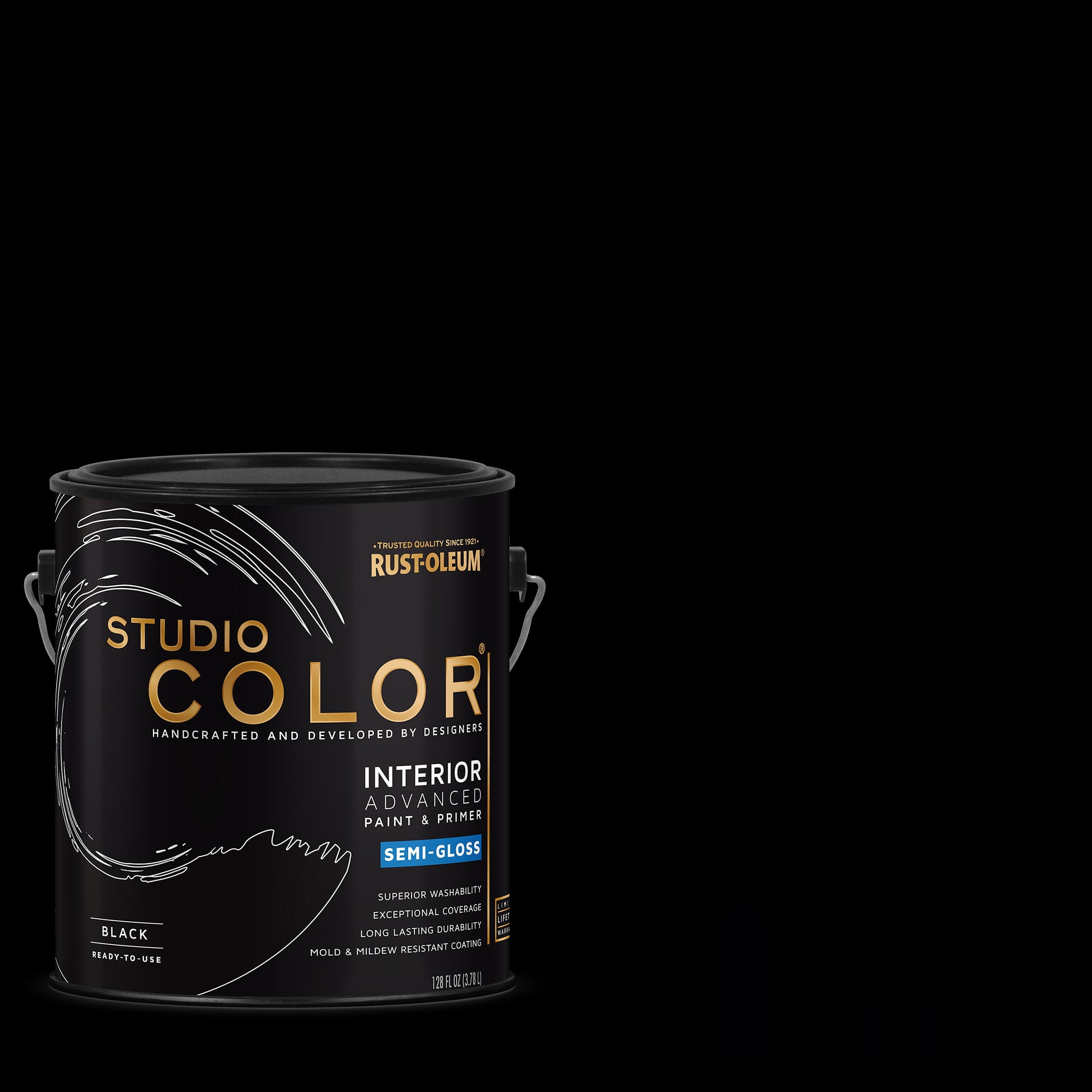 Black, Rust-Oleum Studio Color Interior + Primer Semi-Gloss Finish -361411, 2 Pack