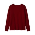 thumbnail image 3 of Women’s Waffle Knit Long Sleeve Shirts, Crew Neck Pullover Sweater Tops, Casual Loose Fit Lightweight Knit Tops for Fall Winter Spring, 3 of 5