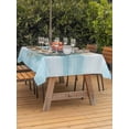 thumbnail image 3 of Outdoor Tablecloth with Umbrella Hole for Patio/Picnic/Party/Camping, Ocean Conch Waterproof Table Cloth Rectangle Table Cover Washable, Vintage Coastal Marine Starfish Coral Ombre Blue (54"x 80"), 3 of 8