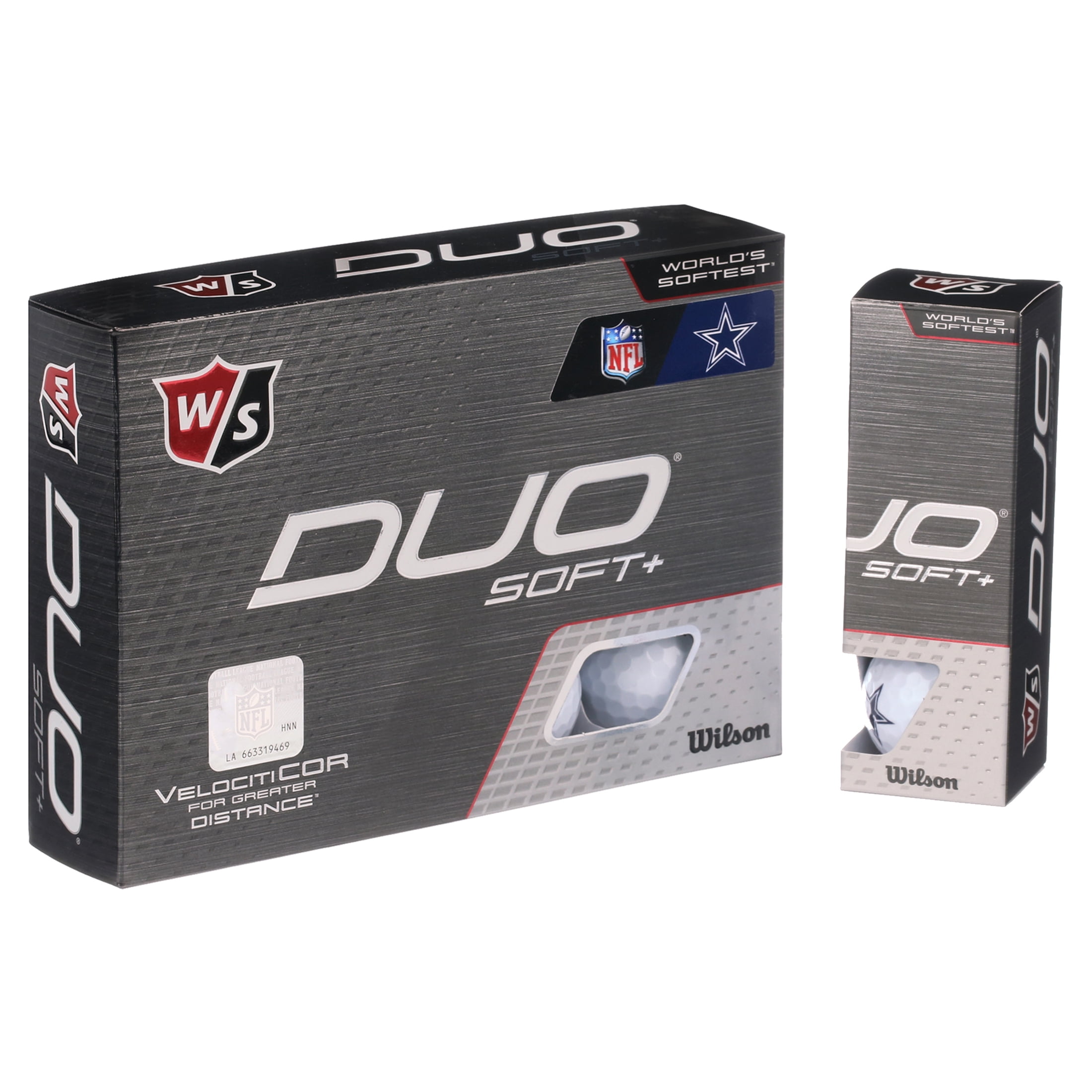 Wilson Staff Duo Soft + NFL Golf Balls White, Dallas Cowboys