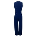 thumbnail image 4 of SELONE One Piece Jumpsuits for Women Casual Halter Wide Leg Long Pant Ladies Travel Comfortable Vacation Fancy Jumpsuits for Women Womens Jumpers and Rompers Casual Diamond Solid Color Blue M, 4 of 5