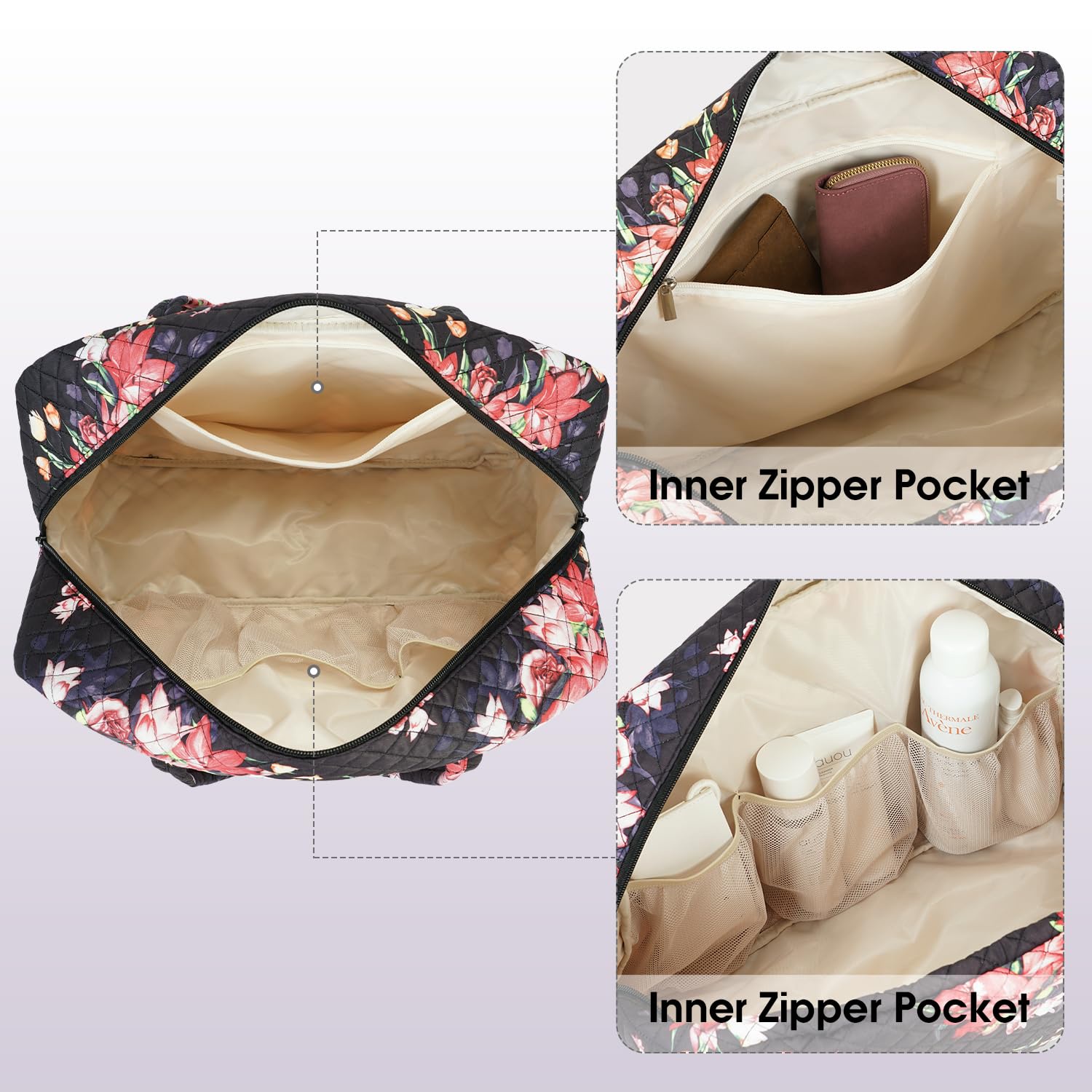 Narwey Quilted Travel Duffel Floral Print photo 5