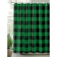 thumbnail image 2 of Shower Curtains Green Black Check Plaid Bath Curtain Farmhouse Style Waterproof Bathroom Shower Curtain Set with Hooks Decoration 72 x 84 Inches, 2 of 7