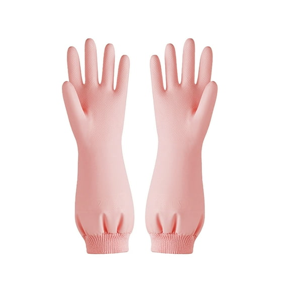 Koiauber 1 Pair Nitrile Cleaning Gloves Reusable Waterproof Tear-Resistant Kitchen Dishwashing Housekeeping Gloves