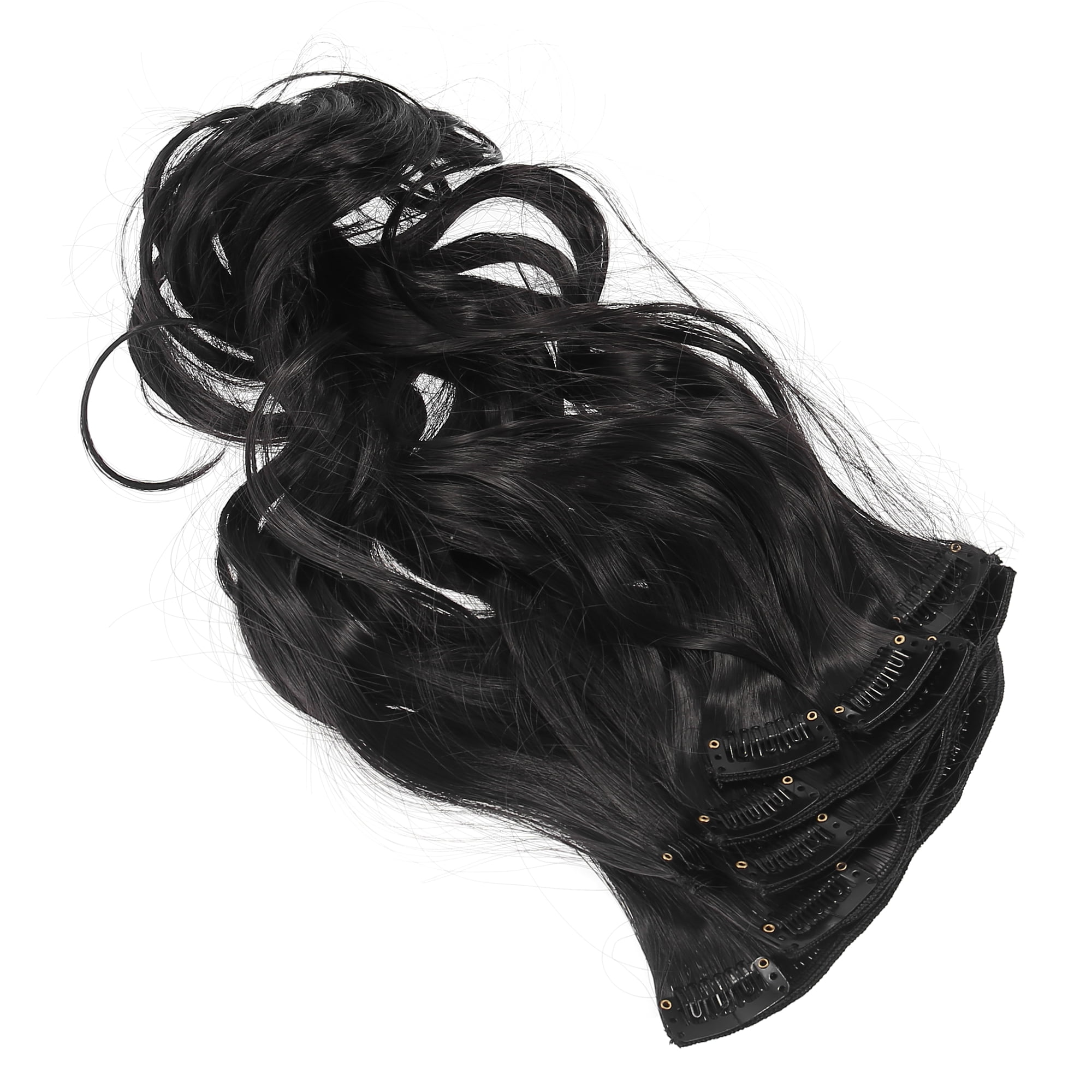 Unique Bargains 4 Clips in Human Hair Extensions Full Head Synthetic