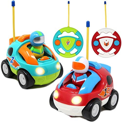 2 Sets Hautton Remote Control Race Car for Toddlers Kids Children Boys Girls 3 4 5 6 7 Years Old Radio Control RC Toy Car with Music and Lights