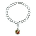thumbnail image 2 of Christmas Holiday Santa Wreath Ribbon Swirl Silver Plated Bracelet with Antiqued Charm, 2 of 5