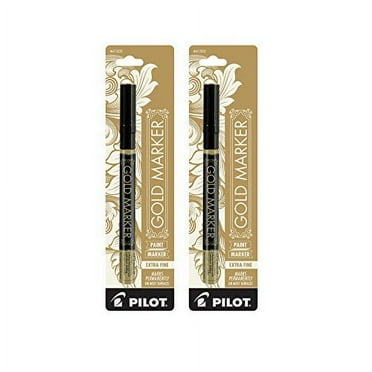 Pilot Gold Metallic Permanent Paint Marker, Extra Fine Point, 2-PACK(41701)