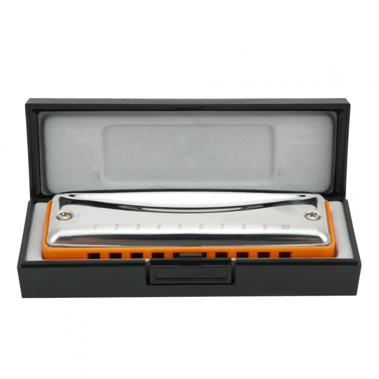 Accurate Tolerance Ratio Blues Harp Orange Long Service Life Transparent and Bright Color Professional Mouthorgan for Music Performance Music Enthusiast