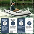 thumbnail image 4 of Bezliving 10.5ft Inflatable Dinghy Boat, 1200 lbs Capacity, Fishing Rafting Transom Sport Tender, Inflatable Pontoon Boat for Adults, EVA Foam Floor, 2 Aluminum Seats, 6 Handles, 2 Paddle Holders, 4 of 8