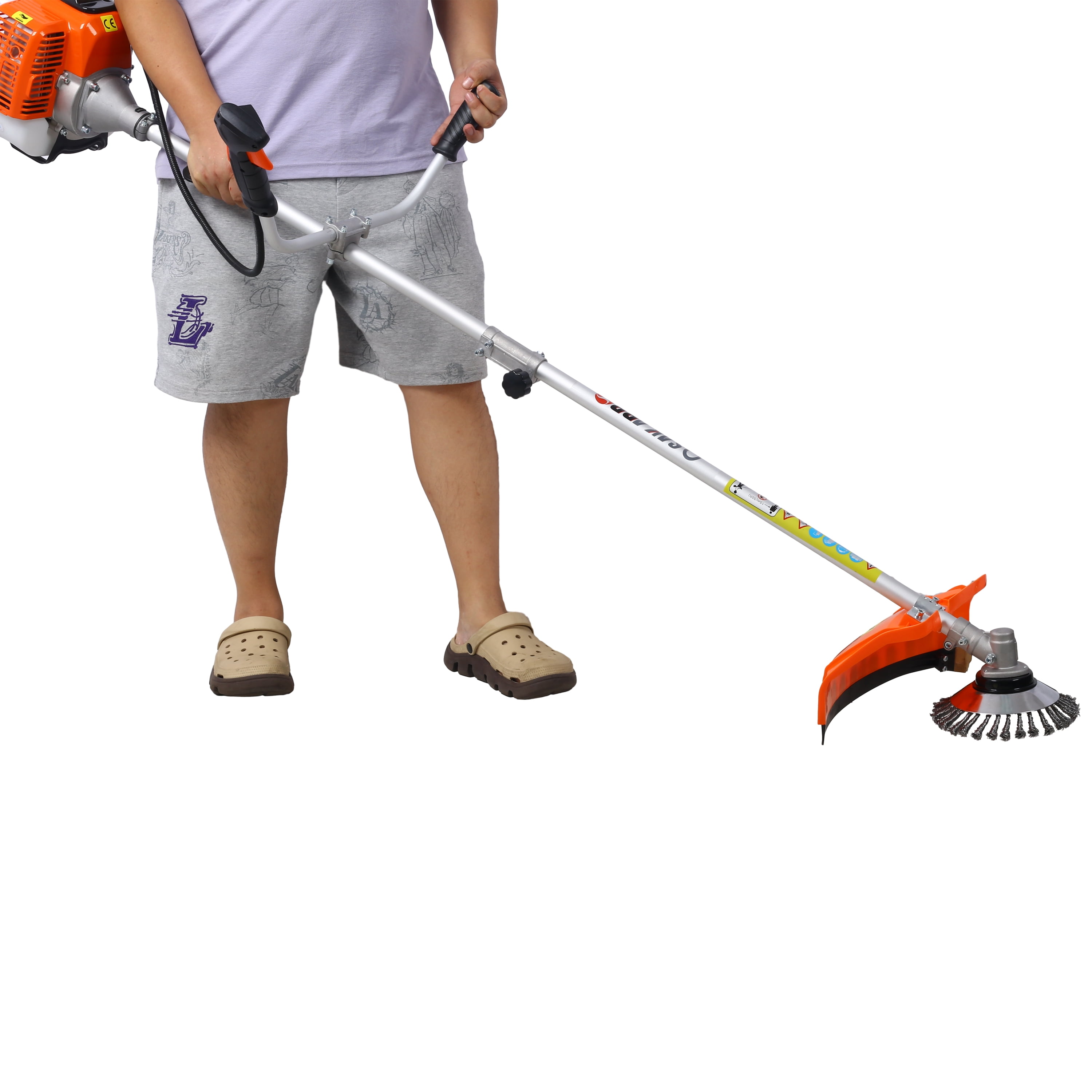 52cc Weed Wacker Gas Powered,3 in 1 Multifunction, String Trimmer, 8 inch Weed Wacker Attachments Heads,10" Metal 3T Blade,Rubber Handle , Shoulder & Strap Included, EPA Compliant