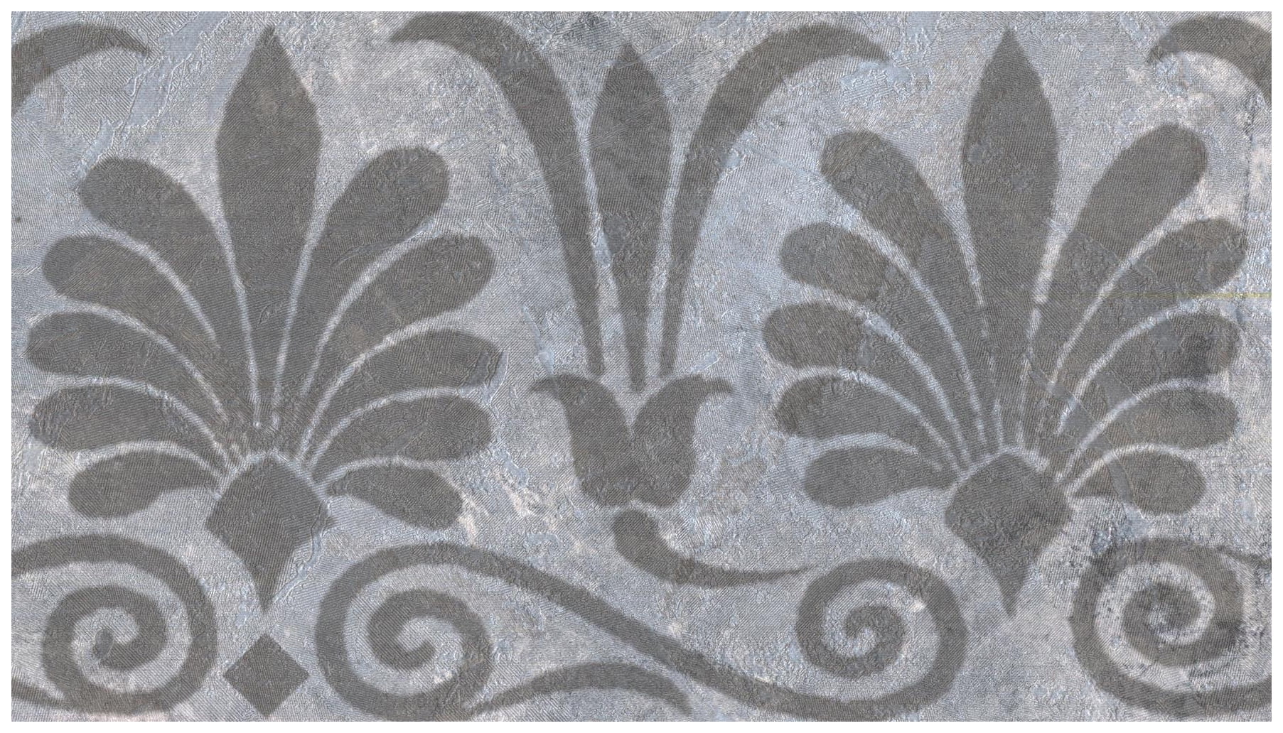 Wallpaper Border Pewter Trellis Distressed Grey Wall Border Retro Design, Prepasted Roll 15 ft