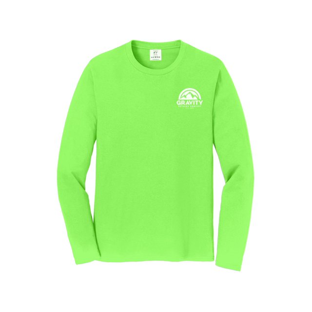 Gravity Outdoor Co. Chemise à Manches Longues - Vert Flash - Logo Blanc - G