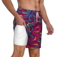 thumbnail image 3 of Goofa Colorful Snake Printed Men's Swim Trunks Board Shorts Quick Dry Mens Swimming Trunks with Compression Liner,Breathable Fit Hawaii Beach Shorts-3X-Large, 3 of 9