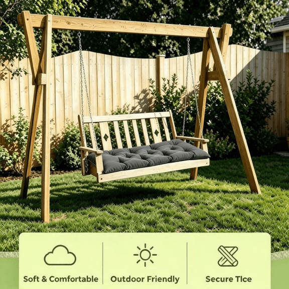 Muecwrye Outdoor Cushions Clearance, Outdoor Bench Cushion, Patio Cushions, Indoor Outdoor Furniture Cushions, Cushion Seat Chair Replacement Pads, Swing Cushion for Lounger Garden Furniture Patio
