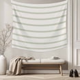 thumbnail image 5 of Sage Green Striped Tapestry for Bedroom Wall Hanging Tapestry, Rustic Green Stripe Modern Art Beige Ceiling Backdrop Tapestries Poster Blanket Wall Decor for Teens Room Living Room Dorm 55" x 73", 5 of 8