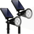 thumbnail image 1 of Iluminación solar para exteriores, luces LED para jardín, luces para paisaje, focos para suelo o pared, IP67, resistente al agua, apto para jardín, césped, patio, parque, estacionamiento, 2 piezas, 1 of 5