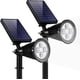 thumbnail image 1 of Iluminación solar para exteriores, luces LED para jardín, luces para paisaje, focos para suelo o pared, IP67, resistente al agua, apto para jardín, césped, patio, parque, estacionamiento, 2 piezas, 1 of 5