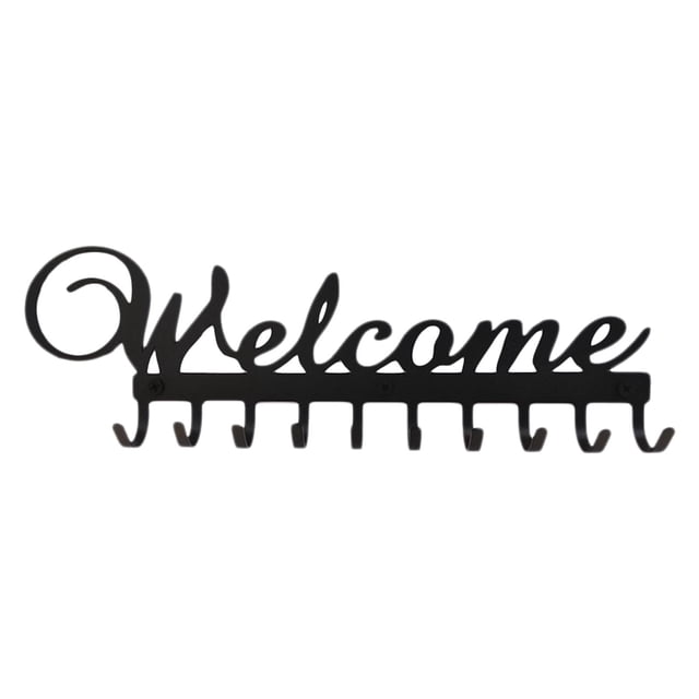 Soporte para llav bienvenida para pared Colgador negro Ahorro de espacio Organizador de llaves Estante decorativo con tornillos para BLESIY Ganchos para llaves de pared