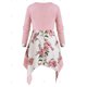thumbnail image 2 of Frente acanalado floral Pañuelo más el tamaño de la blusa Rosegal Blusas Tallas Grandes, 2 of 5