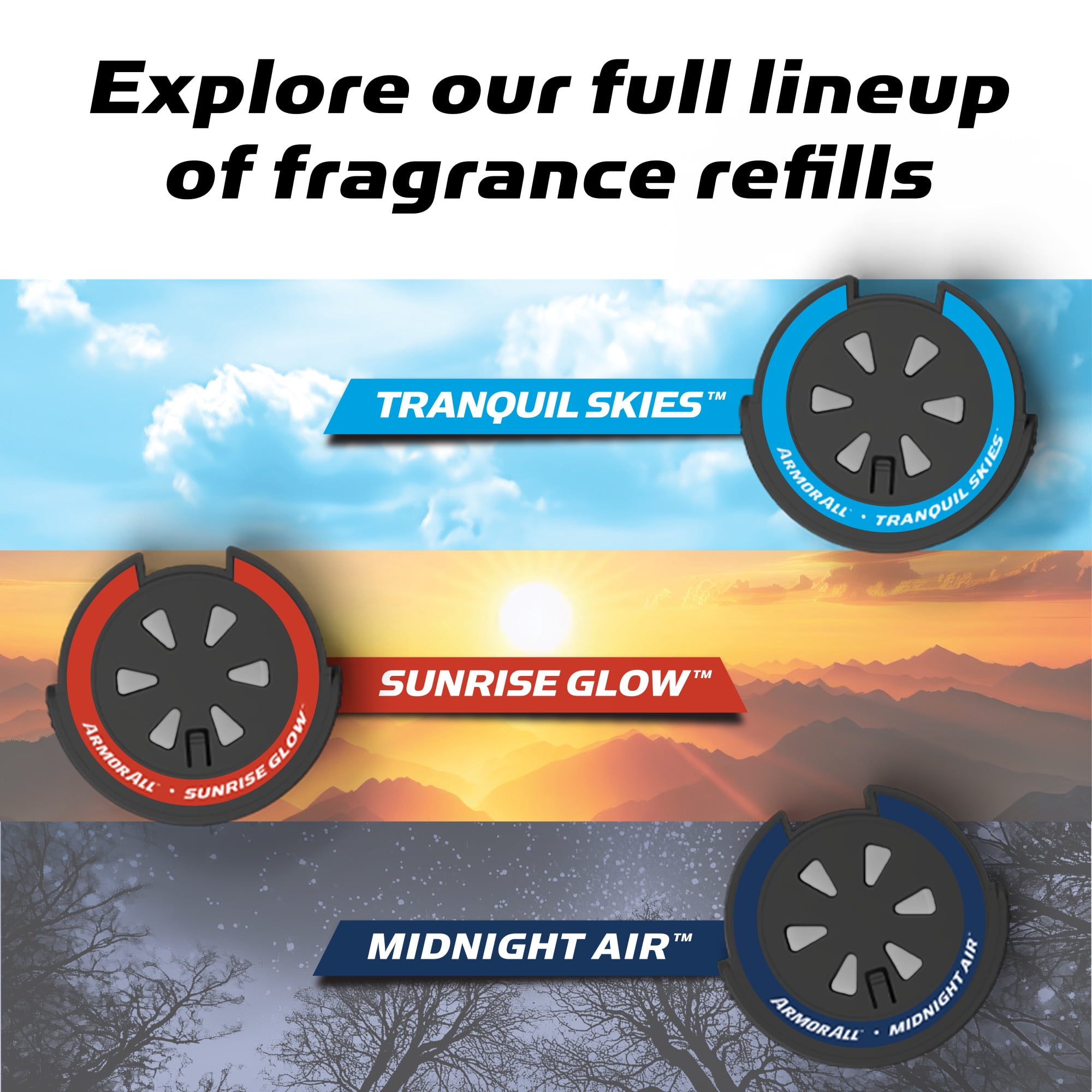 Armor All Fragrance Diffuser Kit, Car Air Freshener with Odor Elimination Technology, Sunrise Glow Scent, Car Diffuser and 1 Refill
