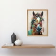 thumbnail image 2 of Horse Multicoloured Spray Paint and Oil Painting Art Print Framed Poster Wall Decor 12x16 inch, 2 of 5