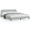 thumbnail image 1 of vidaXL Bed Frame with Headboard Light Grey 183x213 cm Velvet, 1 of 1