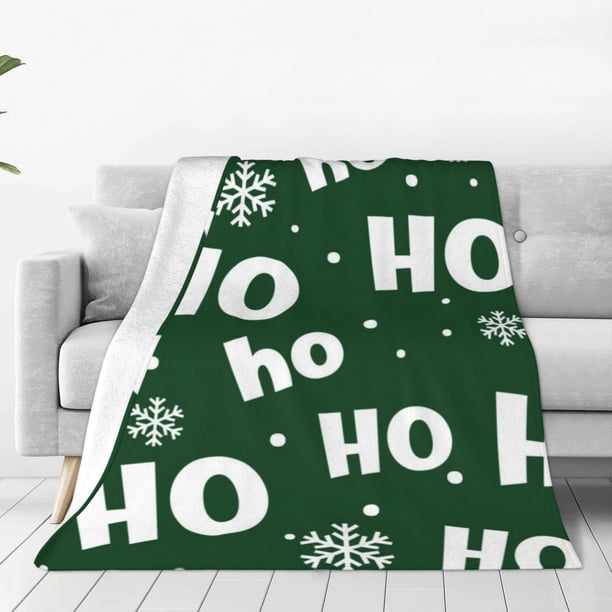 Balery Ho Ho Ho A Manta de Felpa Suave y Acogedora – Cobija de Franela Aterciopelada para Cama, Lavable y Cálida para Sofá, Mascotas, Transpirable-40"x30"